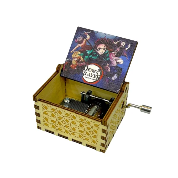 Demon Slayer Music Box Gift- Wooden Music Box, Laser Engraved Vintage Music Boxes Birthday/Valentine's Day Gift