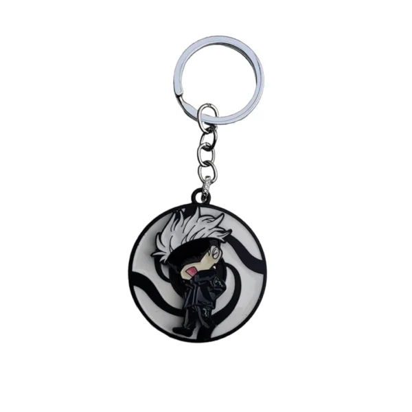 Gojo Satoru Anime Metal Spinner Keychain, For Teens and Adults, For Backpacks & Keys, Gift for Anime lovers.