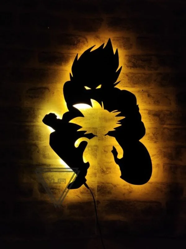 Goku Dragon Ball Z Lighted Decor: Perfect for Anime Enthusiasts Wall Hanging Decoration for Living Room, Bedroom, Drawing Room, Dining Room, Stairs, and Office