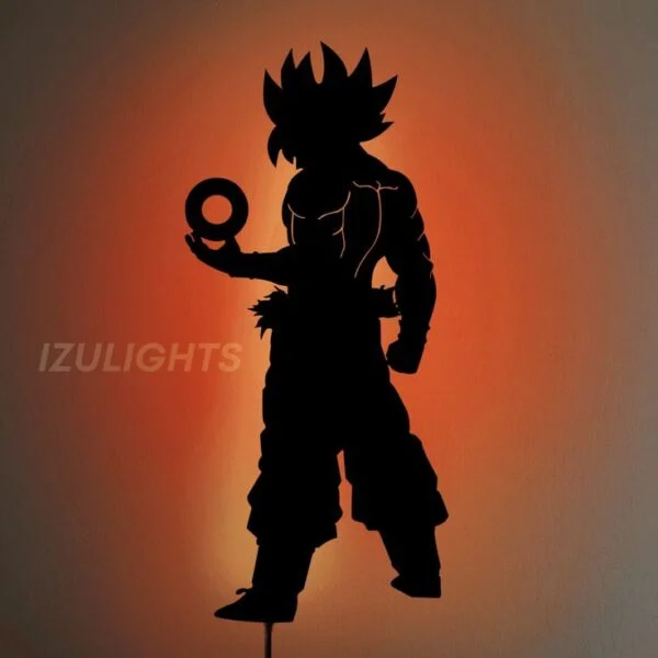 Anime Goku Dragon Ball Z Lighted Decor: Perfect for Anime Enthusiasts Wall Hanging Decoration for Living Room, Bedroom, Drawing Room, Dining Room, Stairs, and Office