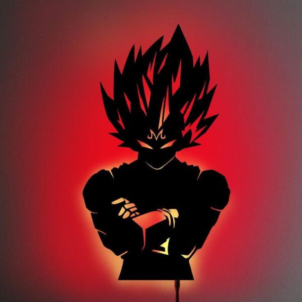 Anime VEGETA Dragon Ball Z Lighted Decor: Perfect for Anime Enthusiasts Wall Hanging Decoration for Living Room, Bedroom, Drawing Room, Dining Room, Stairs, and Office