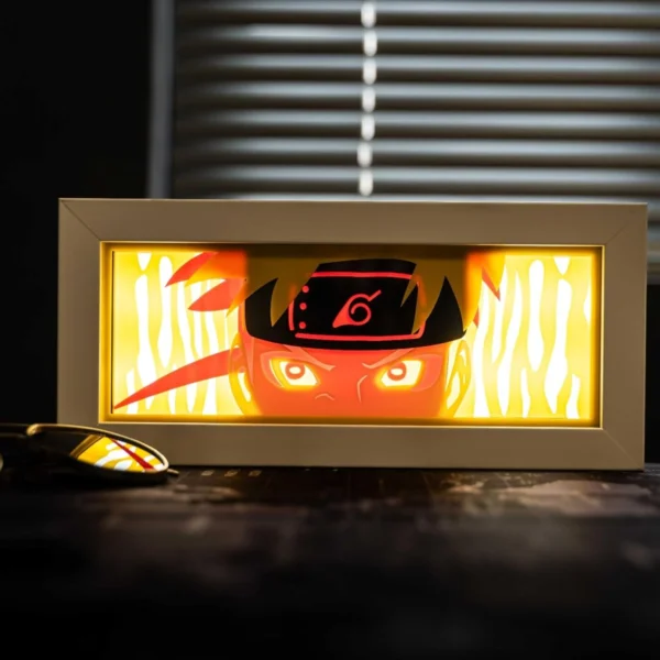 Naruto Anime LED Light Box – 3D Night Lamp Featuring Iconic Characters