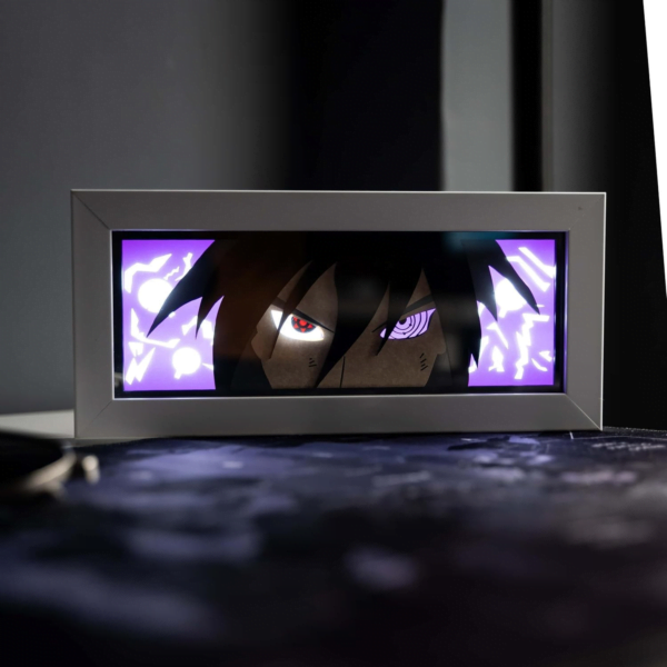 Sasuke Uchiha Anime LED Light Box – 3D Night Lamp for Naruto Fans